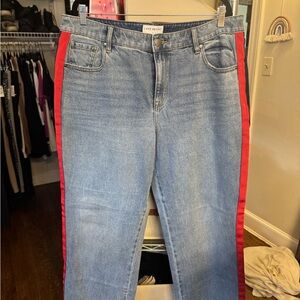 #17: Lane Bryant Blue Jeans with Red & Navy Stripe